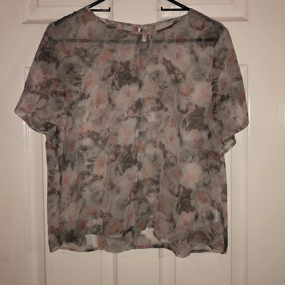 sheer floral blouse